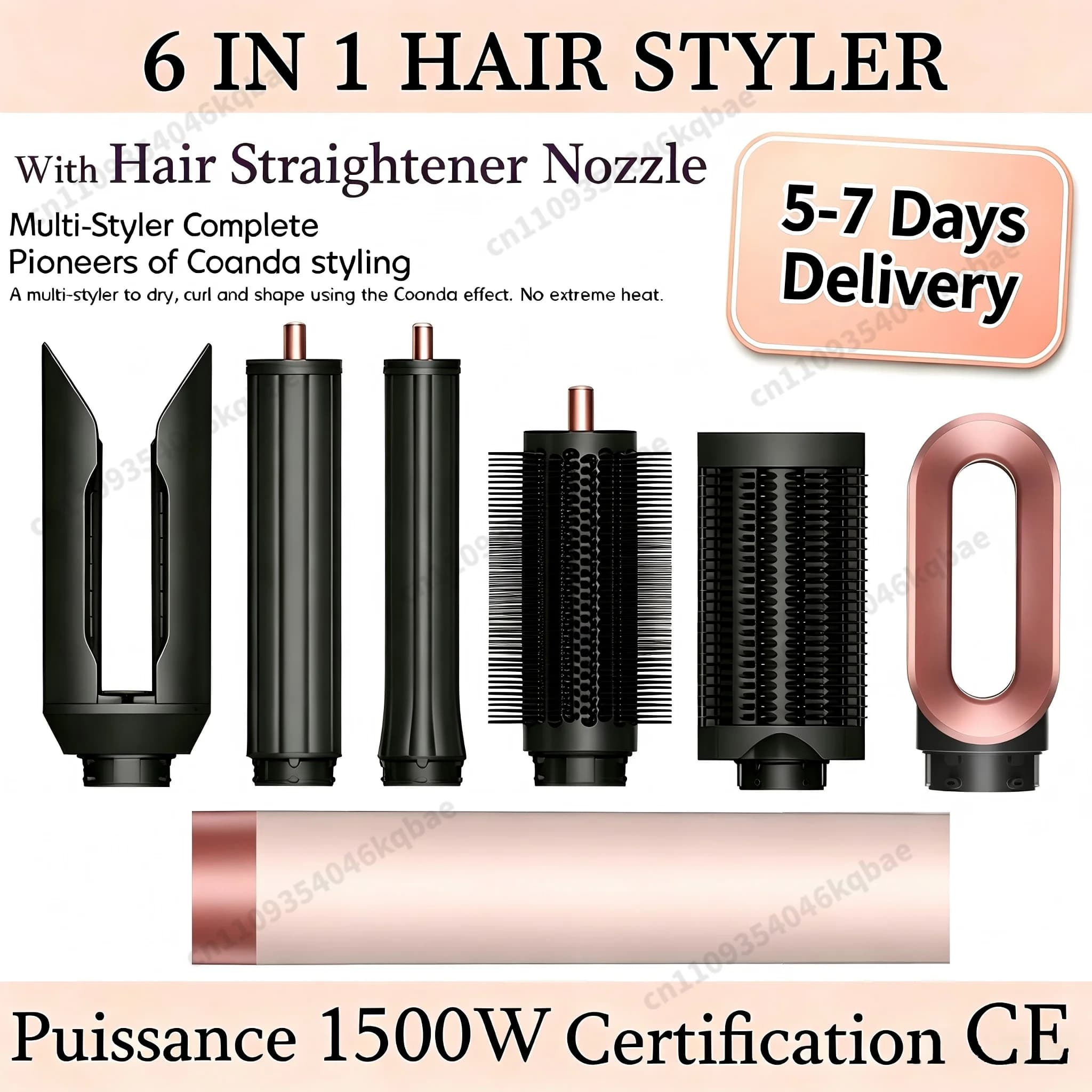 6 IN 1 Air Multil Hair Styler & Hair Dryer Brush With Auto-Wrap Curlers Fast Drying Frizz-Free Volume Hair Styler Set Gift