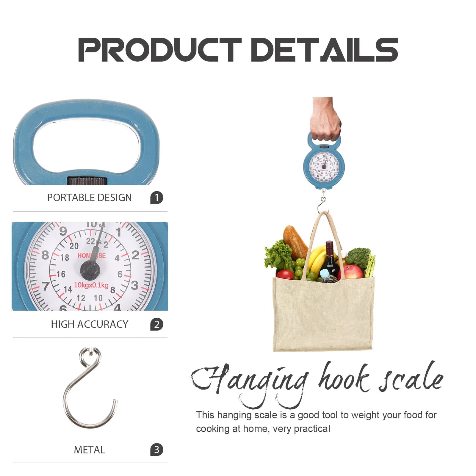 Bilancia Digitale Portatile Tascabile 10kg per Cucina, Pesca, Viaggi, Pesatura Bagagli Leggeri, Colore Casuale
