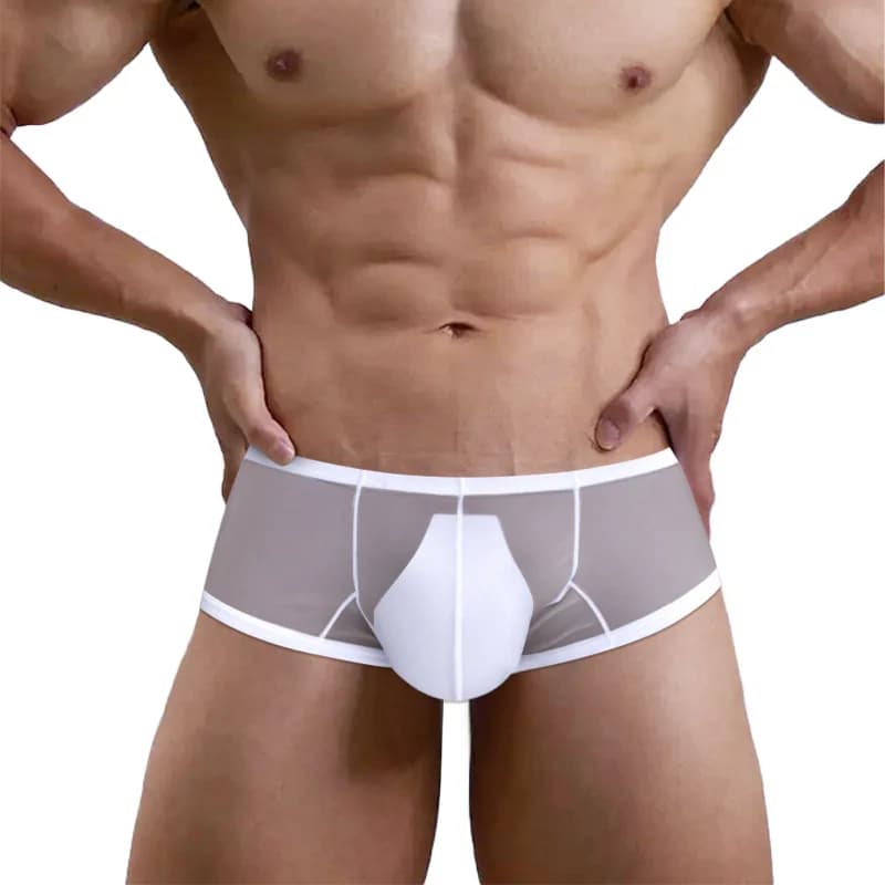 Men's Boxer Briefs 3 Packs Trunks Mid Rise Underwear Stretchy Knitted Panties AD326