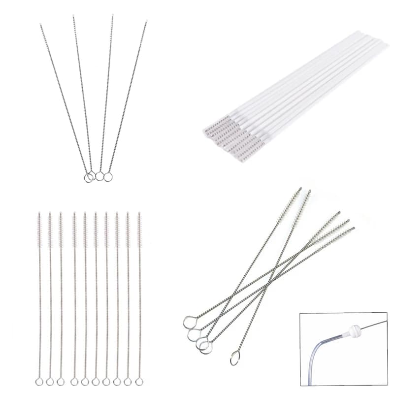 4/5/10 pz/set spazzola per la pulizia morbida aspirazione dei capelli tubo di vetro spazzole per la pulizia strumenti bottiglia di paglia per acquario