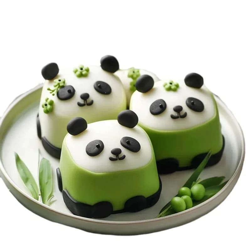 Stampo per torta in silicone, simpatico panda, riso glutinoso, cartone animato fai da te, tesoro nazionale, cubetto di ghiaccio, pasticceria, strumento abrasivo, nuovo, 2024