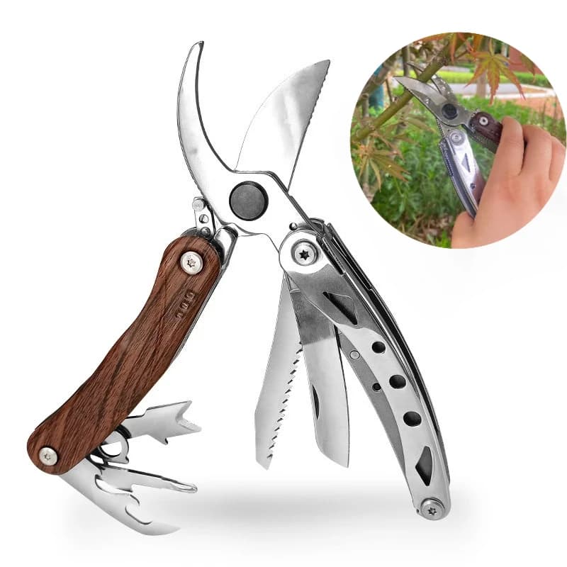 Gardening Tools Multifunction 6 in 1 for Brake Coppers, Power Scissors with Saw, Wheeler Spatula and Safety Block