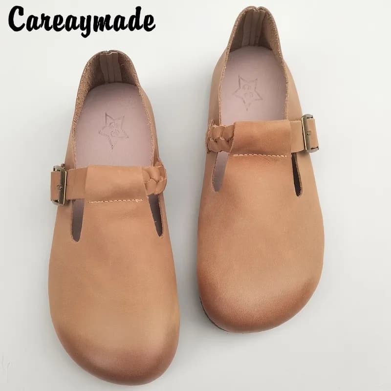 Careaymade-100 % scarpe da donna in vera pelle pura suola morbida fatta a mano scarpe da nonna scarpe singole Casual scarpe da guida appartamenti