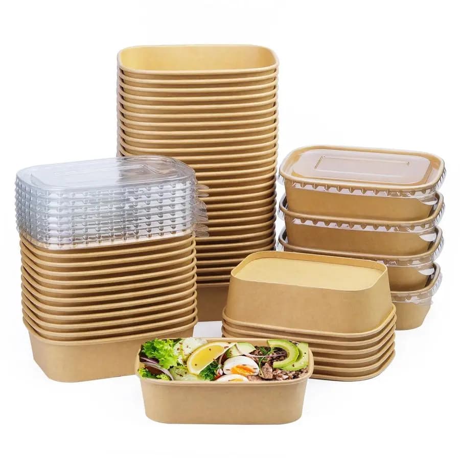 Pack of 19 oz Card Bowls, US Food Containers and Throw with Covers, U.S. and Drop Rectangular Bowls, US Salad Bowls and Throws with Covers