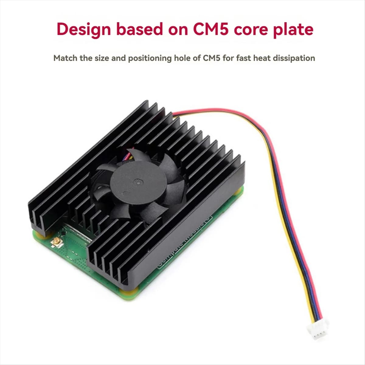 Ventola di Raffreddamento A46U 3007 per Raspberry Pi Compute Module 5, 5V 8000RPM PWM, Dissipatore in Lega di Alluminio per CM5