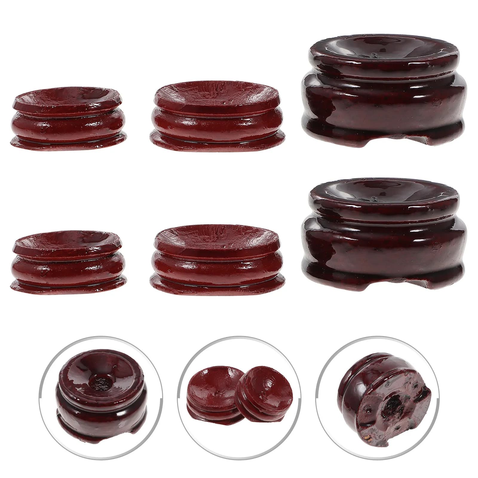24 Pezzi Supporti in Legno per Sfere di Cristallo, Base Espositiva da Tavolo in Legno Naturale per Cristalli, Palline da Tennis, Uova, Decorazioni da Tavolo