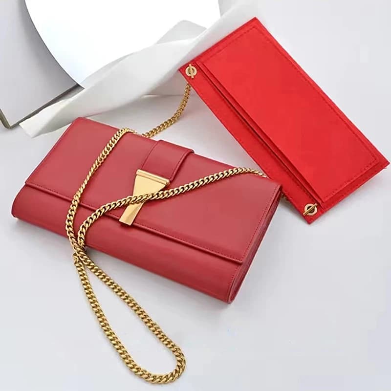 Envelope Bag Felt Wallet Bag Liner Card Package Internal Layer Retrofitted Crossbody Bag Chain Inner Container Organzier