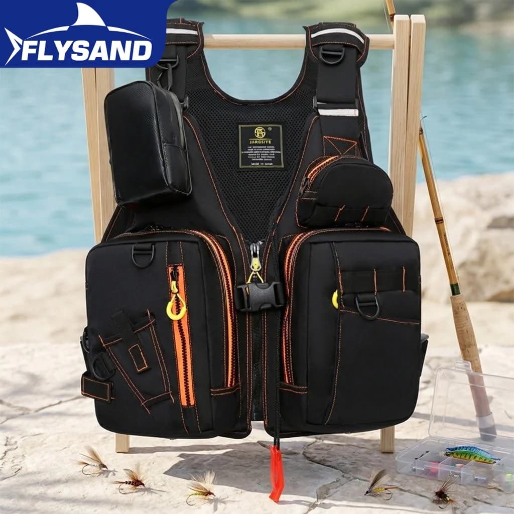Giubbotto Salvagente Multifunzionale per Pesca all'Aperto, Essenziale per la Sicurezza con Tasche Multiple per lo Stoccaggio e Materiali Galleggianti