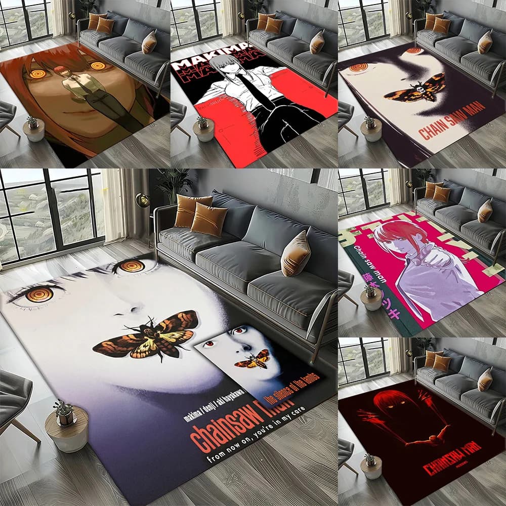 C-Chainsaw Man M-Makima Popular Anime 3D Print Carpet Rug Art for Room Decor Home Bedroom Gifts Fans Area Rug Non-slip Floor Mat