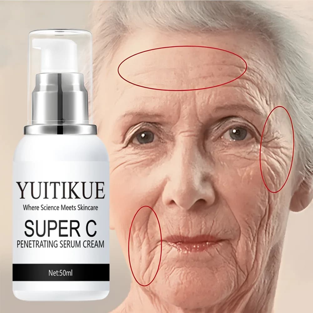 Siero Crema Penetrante VC Super C, Lozione Viso Idratante Antirughe, Schiarente per Macchie Scure, Crema per la Cura della Pelle del Viso 50ml