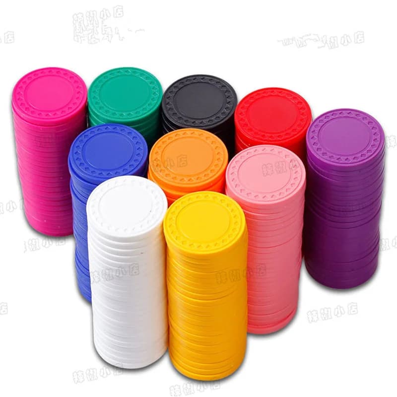 Set da 25 Pezzi di Fiches Vuote Non Valutabili, Carte da Conteggio Rotonde in Plastica Ecologica per Mahjong Senza Supporto