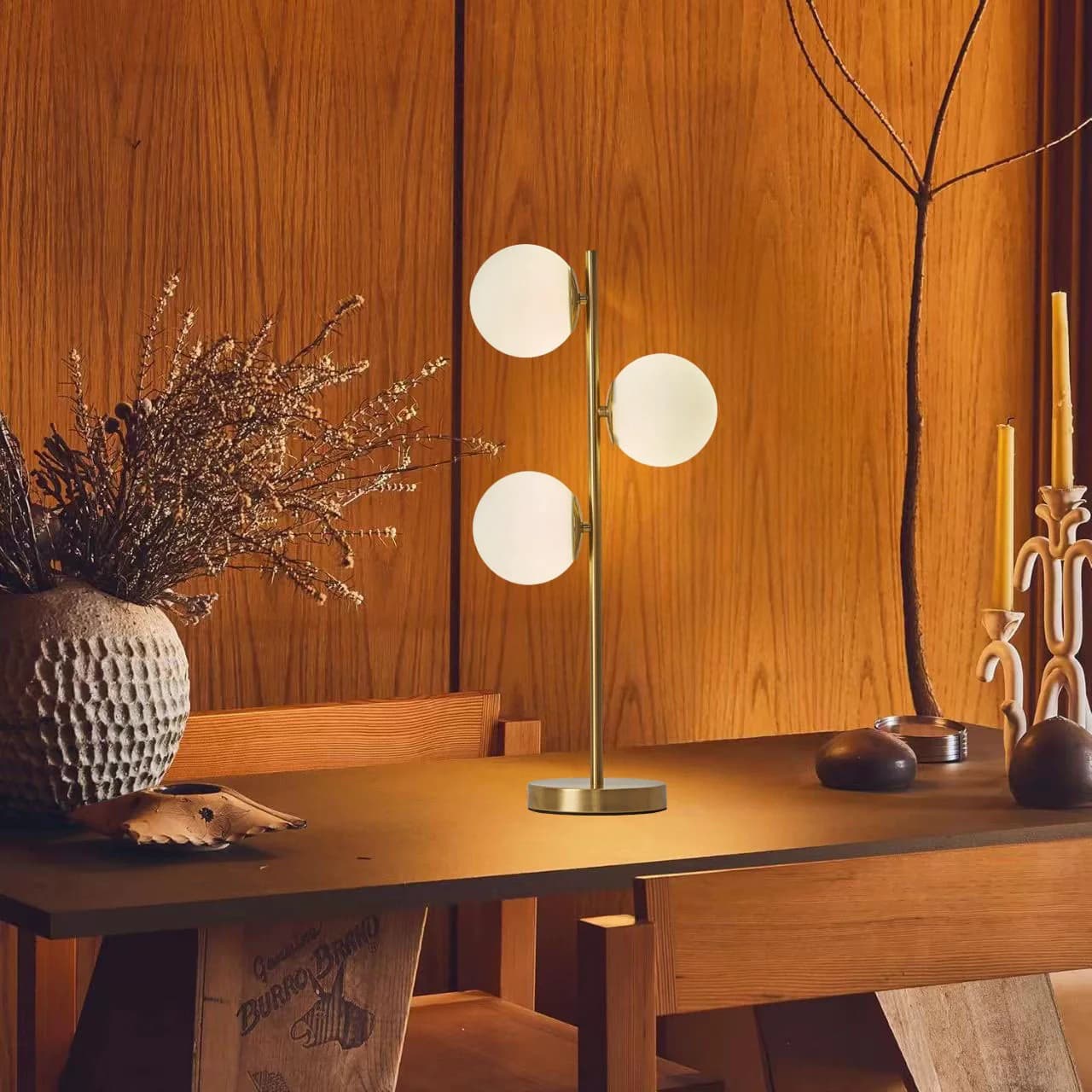 Art Glass ball Table Lamps Creative Gold Cone Lighting fixtures Home Living room bedroom Hotel Decoration Lamps