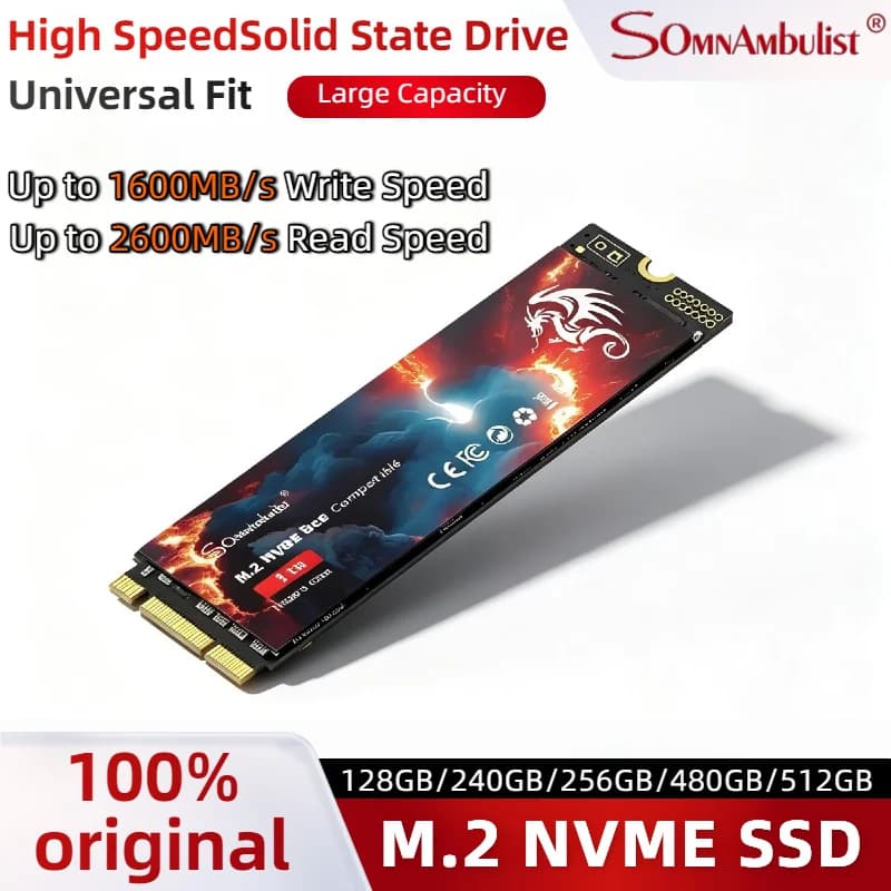 SomnAmbulist 128GB 256GB 512GB 1TB M.2 NVMe SSD PCIe 3.0 Internal 2280 Solid State Drive for Laptop Game Console Desktop
