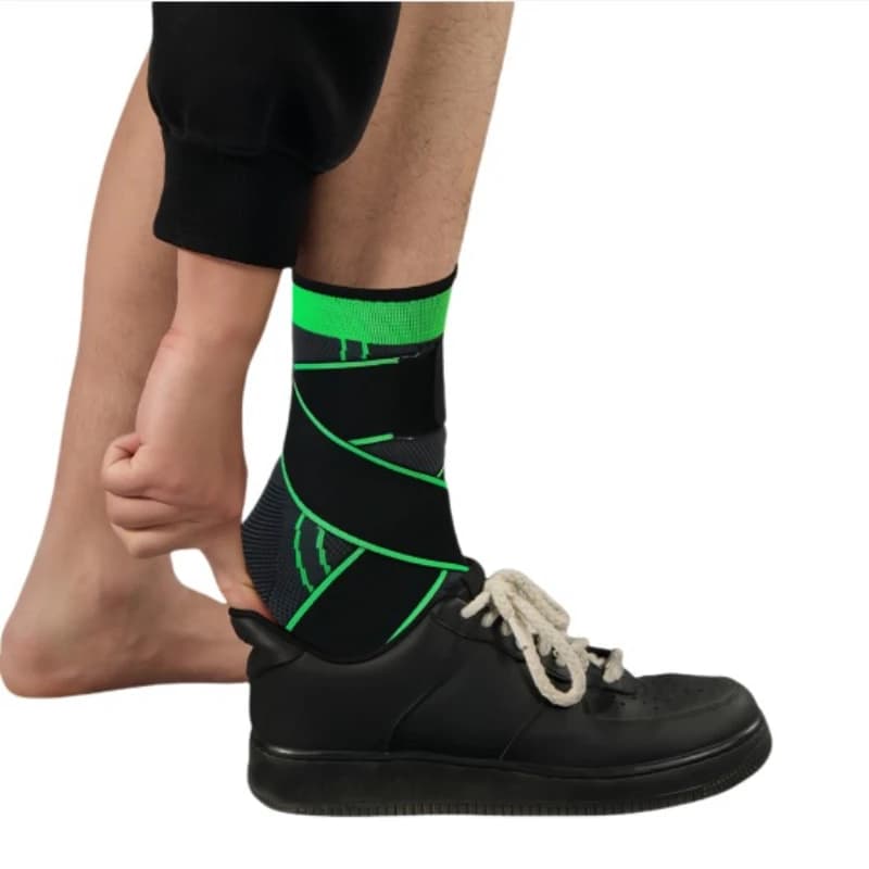 Protezione per la caviglia per la corsa, basket e calcio, con cinghie fisse per prevenire gli distorsioni alla caviglia, elastico lavorato a maglia, ammortizzante