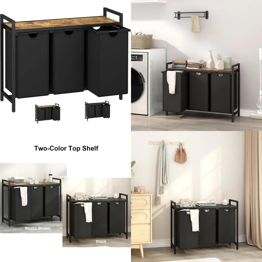 Three-section whiteboard basket with removable charting bags and upper shelf for the organization of clothes