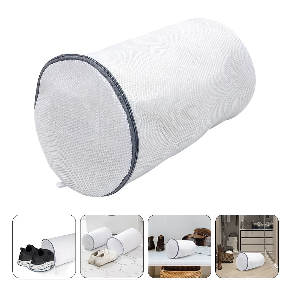 2 Sacchetti per Lavaggio Scarpe in Rete, Sacchetti in Poliestere Resistente con Chiusura a Cerniera per Sneakers, Calzini, Reggiseni, Sacchetto per Lavaggio Indumenti in Rete