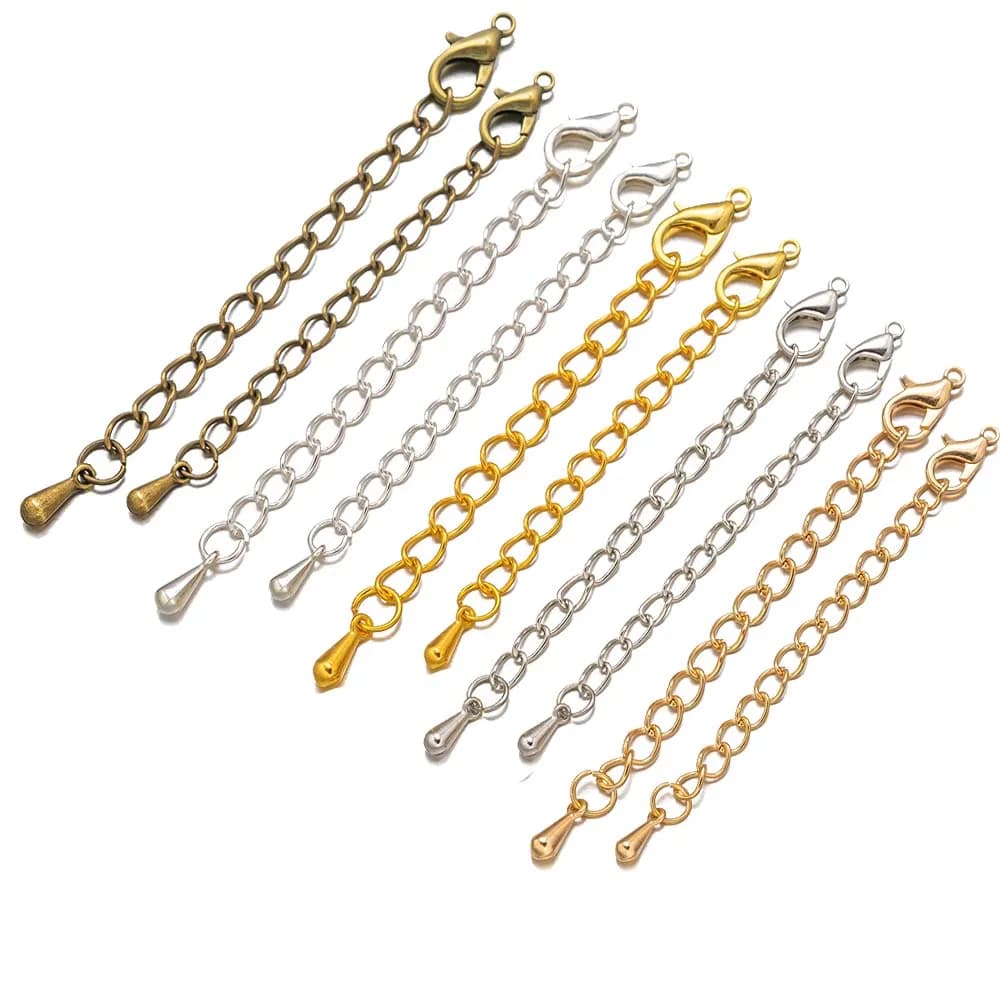 20 pz 50/70mm estensione estesa catena di coda chiusure a moschettone connettore per collana fai da te braccialetto cavigliera gioielli che fanno risultati