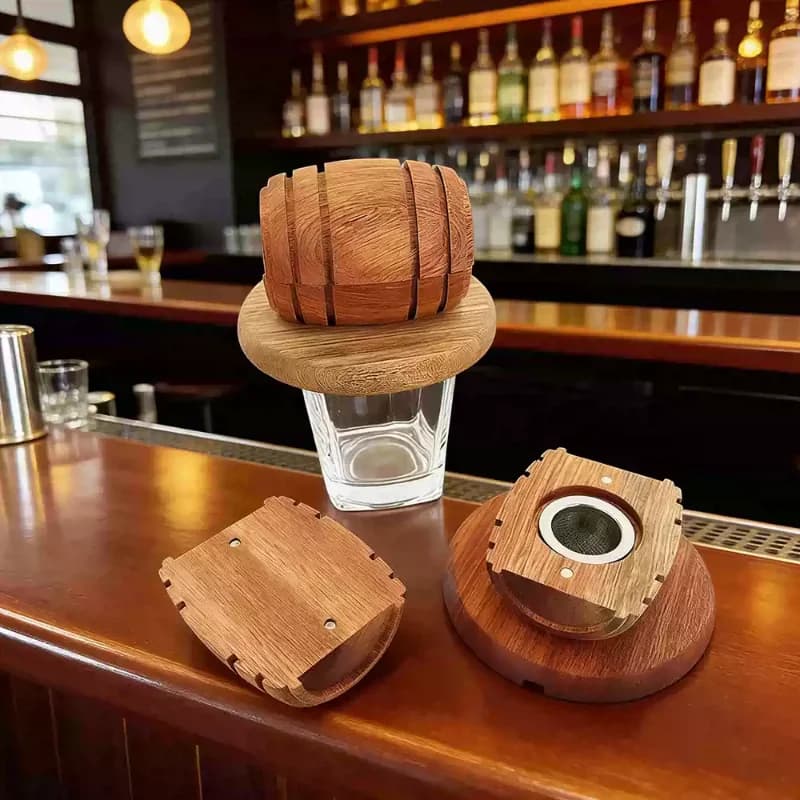 Kit Affumicatore per Cocktail, Set Affumicatore in Legno per Whisky, per Bar e Cucina, Affumicatore per Drink Old Fashioned, Regalo per Uomini, Mariti, Padri