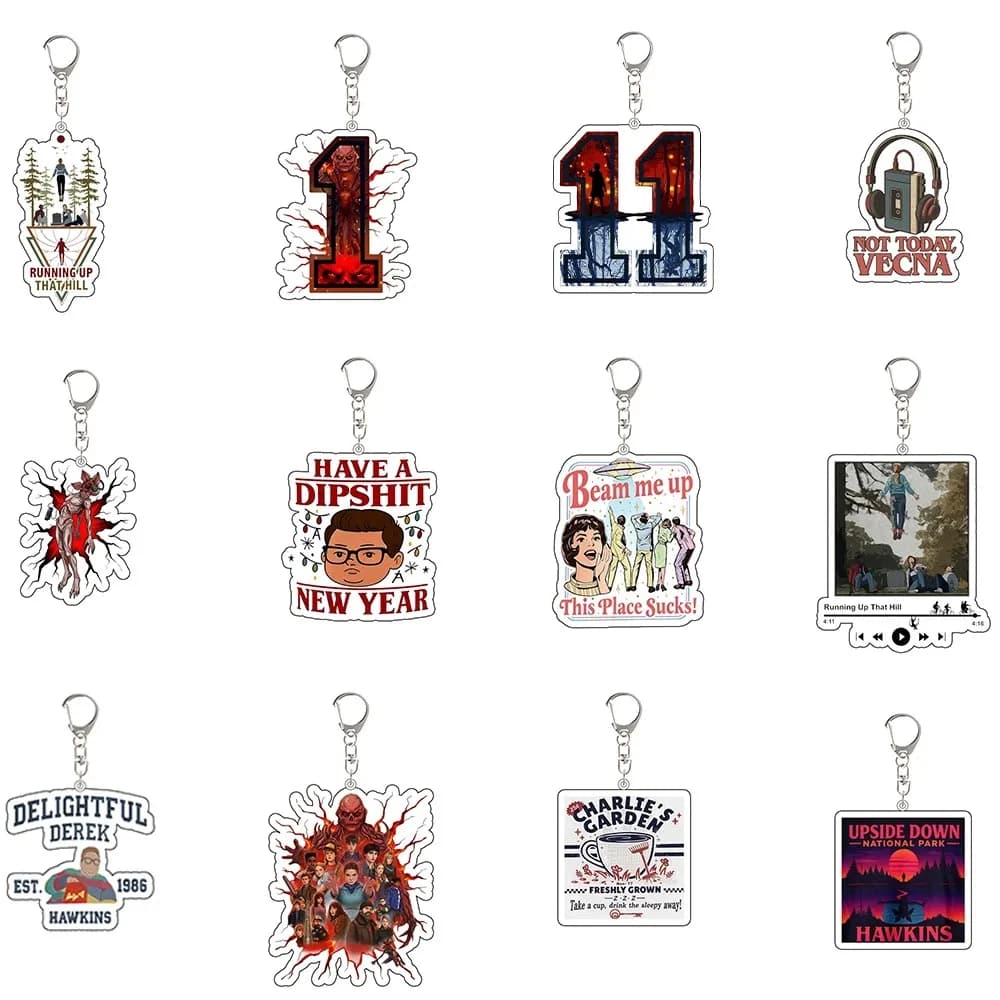 Acrylic Keychain Mike Lucas Dustin Eleven Robin Hopper Joyce Peripherals Creativity Custom Backpack Pendant Accessories Gift