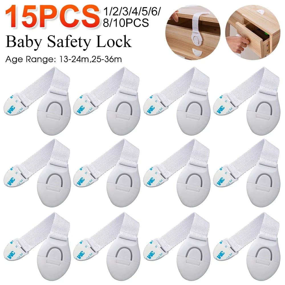 1-15pcs serratura per armadietto di sicurezza per bambini bianca protezione di sicurezza a prova di bambino serratura per porta del cassetto serratura per porta di protezione in plastica