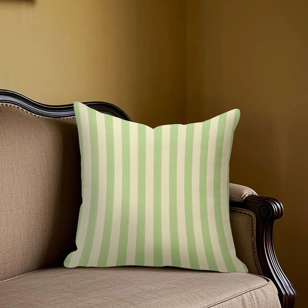 Fodera per cuscino quadrata jacquard a righe color menta per divano, cuscino lombare da ufficio, federa decorativa per la casa