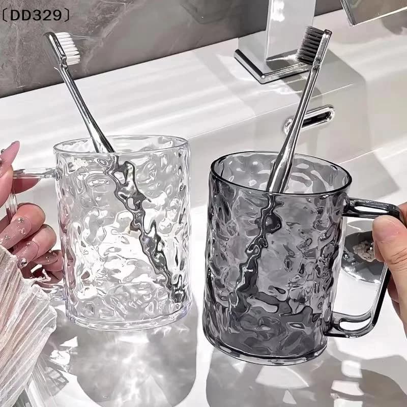 Plastic Mouthwash Toothbrush Cup With Handle Home Bathroom Tumblers Portable Mug Transparent Toothbrush Holder〔DD329〕