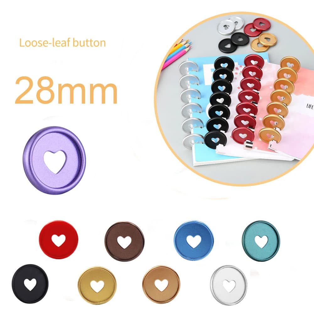 12 pz 28mm Foro Fungo a fogli mobili Dischi di rilegatura a disco Notebook Anelli di rilegatura Discbound Planner Raccoglitore a fogli mobili Dischi a fungo