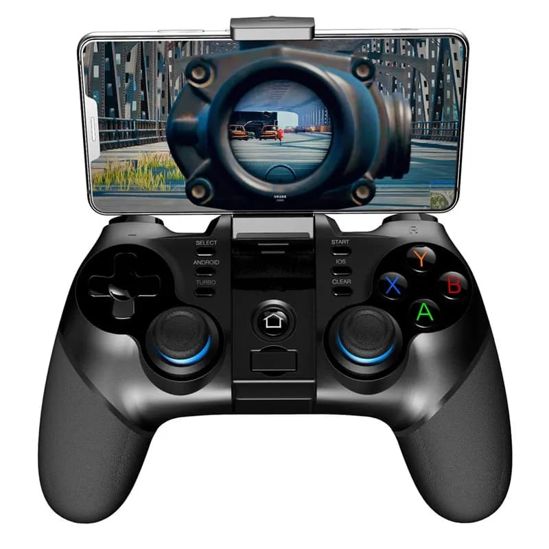 Controller di gioco wireless 2.4G Bluetooth 4.0 per cellulari/tablet Android/iOS con supporto telescopico e joystick