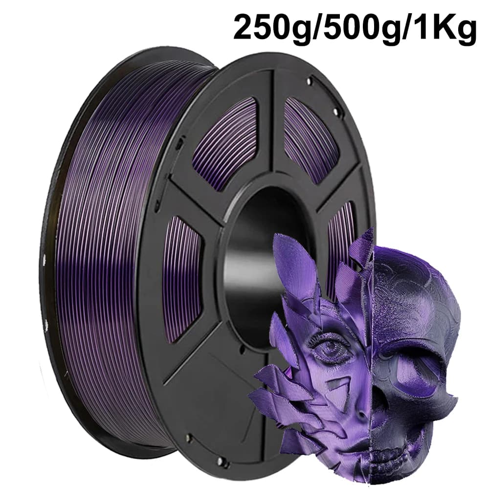 250g 500g 1Kg 2 Colors PLA Black Silk Purple Filament 3D Printer Double Color Silk Purple Black 1,75mm Pla 3D Printing Material