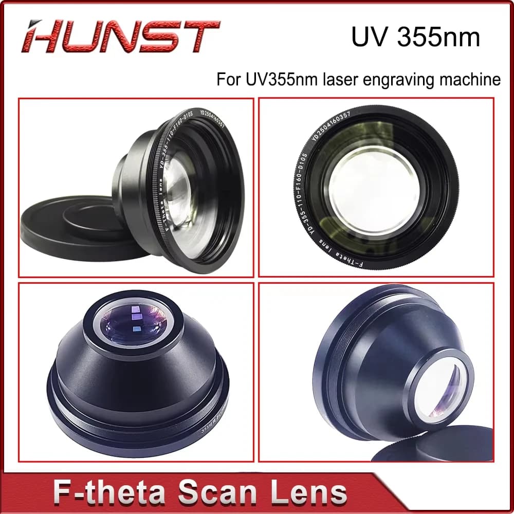 HUNST Laser Engraving Machine F-theta UV Lens, 355nm, 70x70-300x300mm, Suitable for UV Laser Marking Machine Parts.