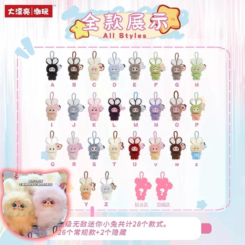 new Baby Three super mini rabbit Series Vinyl Blind Box Pendant Cute Doll Figure Toy birthday Halloween Girl Gift Genuine