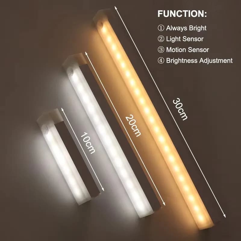 Luci notturne a LED Sensore di movimento Luce 20 cm Wireless Camera da letto Decor Rilevatore di luce Lampada decorativa da parete Scala Armadio Luce della stanza