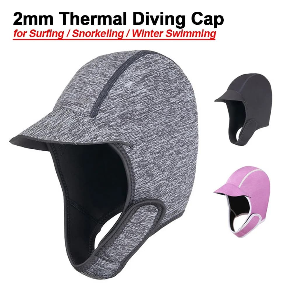 2 mm immersion thermal cap - Solar protection Snorkeling rapid drying Surf Winter swimming cap Anti-scratch