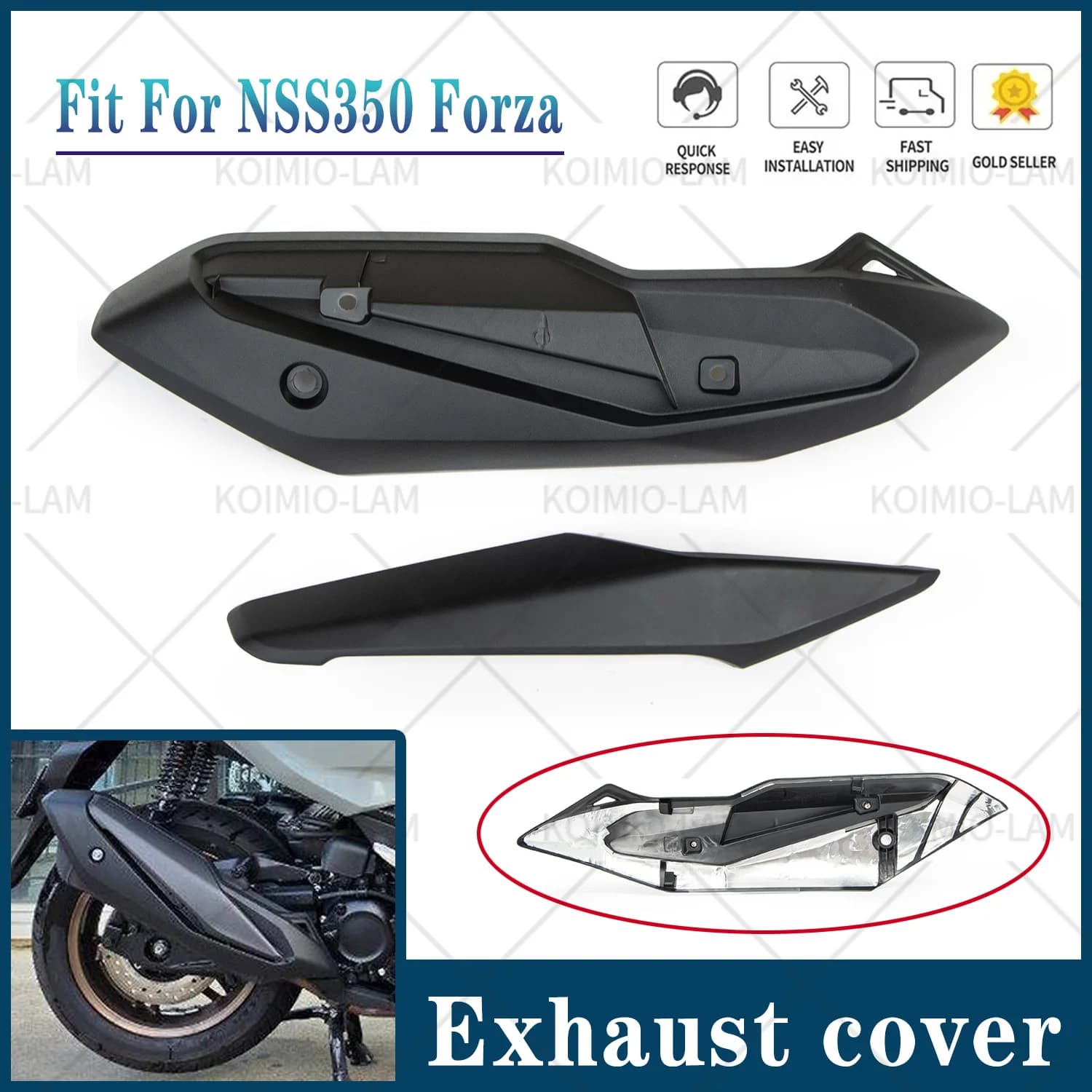 Misura per il 2021 - 2024 Honda NSS 350 Forza Moto Tubo Di Scarico Copertura Cowl Protector Forza350 NSS