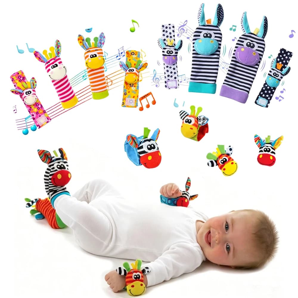 Baby Infant Wrist Rattle Socks Toys 0-12 Month Girl Boy Learning Toy Early Educational Development Cute Toddlers Sensory Gifts