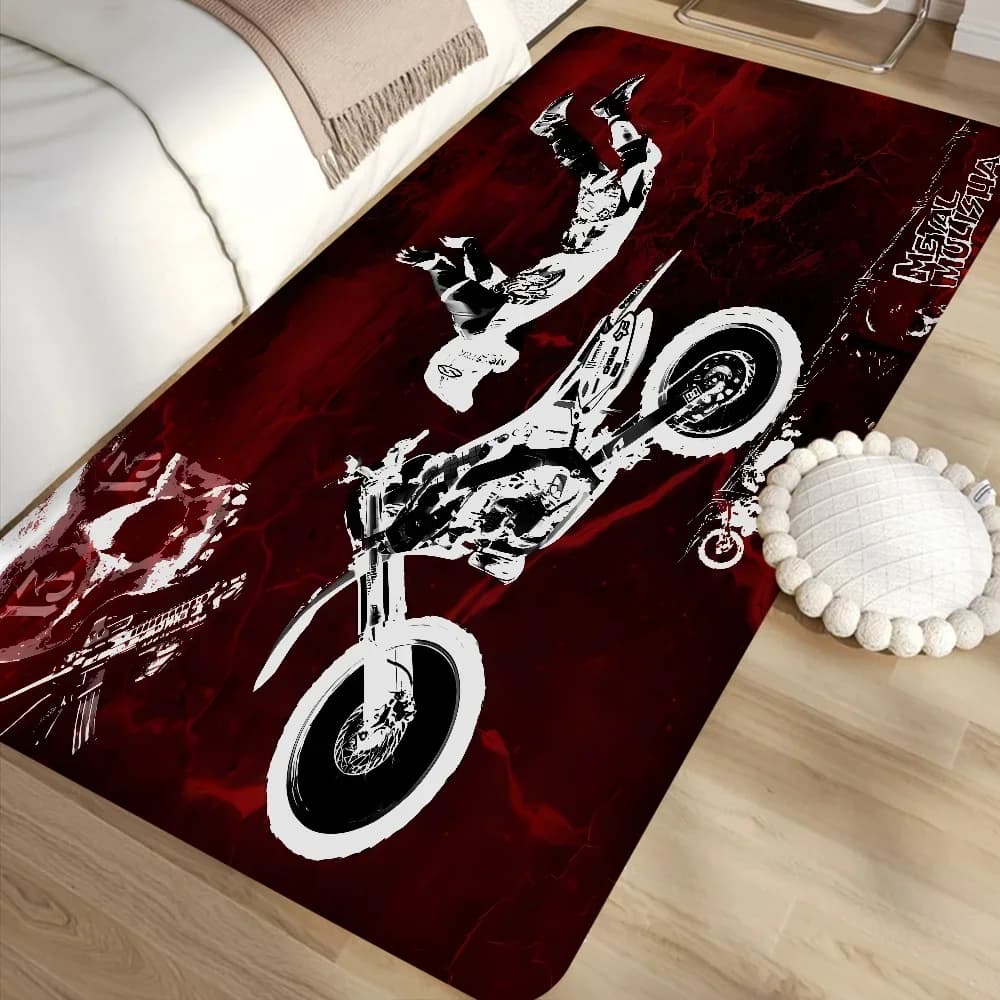 Tappeto da pavimento mulisha in metallo antiscivolo che assorbe l'acqua, cuscino a striscia lunga, tappetino per camera da letto, tappeto di benvenuto