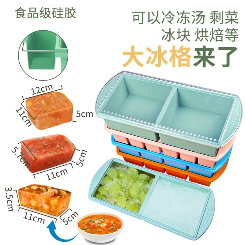 Lided Contenitore Grande in Silicone per Zuppa Congelata, Base per Hotpot, Scatola per Conservazione Congelata, Stampo per Cubetti di Ghiaccio, Accessori da Cucina