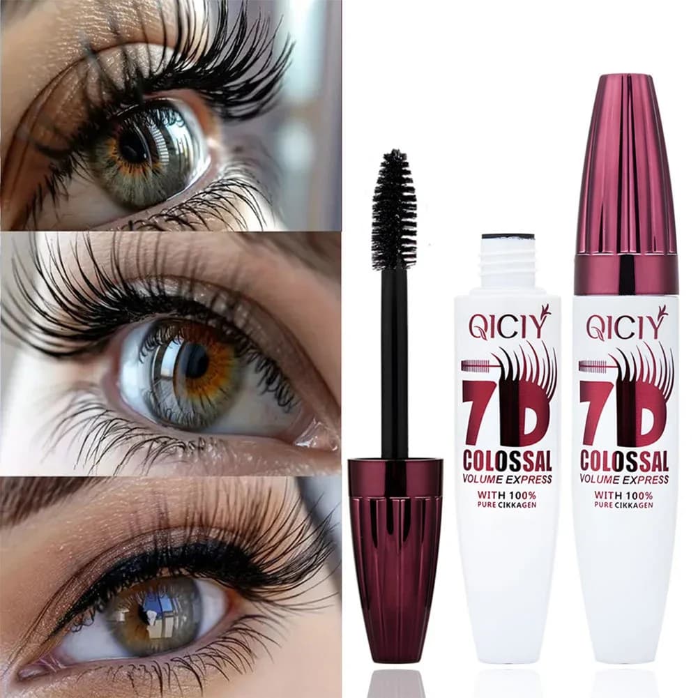 Extensive and 7D Volumizing Mascara with Fibre, Waterproof, Black, Effect Fin and Extension Eyelashes