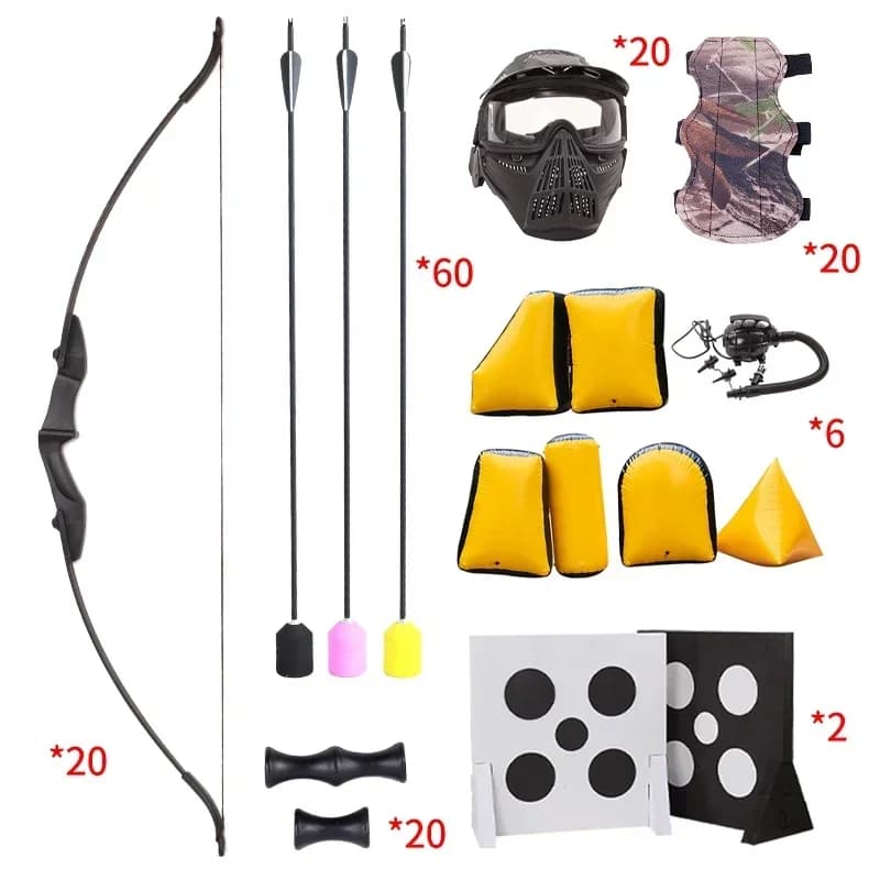 PER 20 Set di etichette per tiro con l'arco da combattimento umano Campo di tiro all'aperto Attrezzatura per arco e frecce Giochi di tiro Arco ricurvo per mano destra sinistra