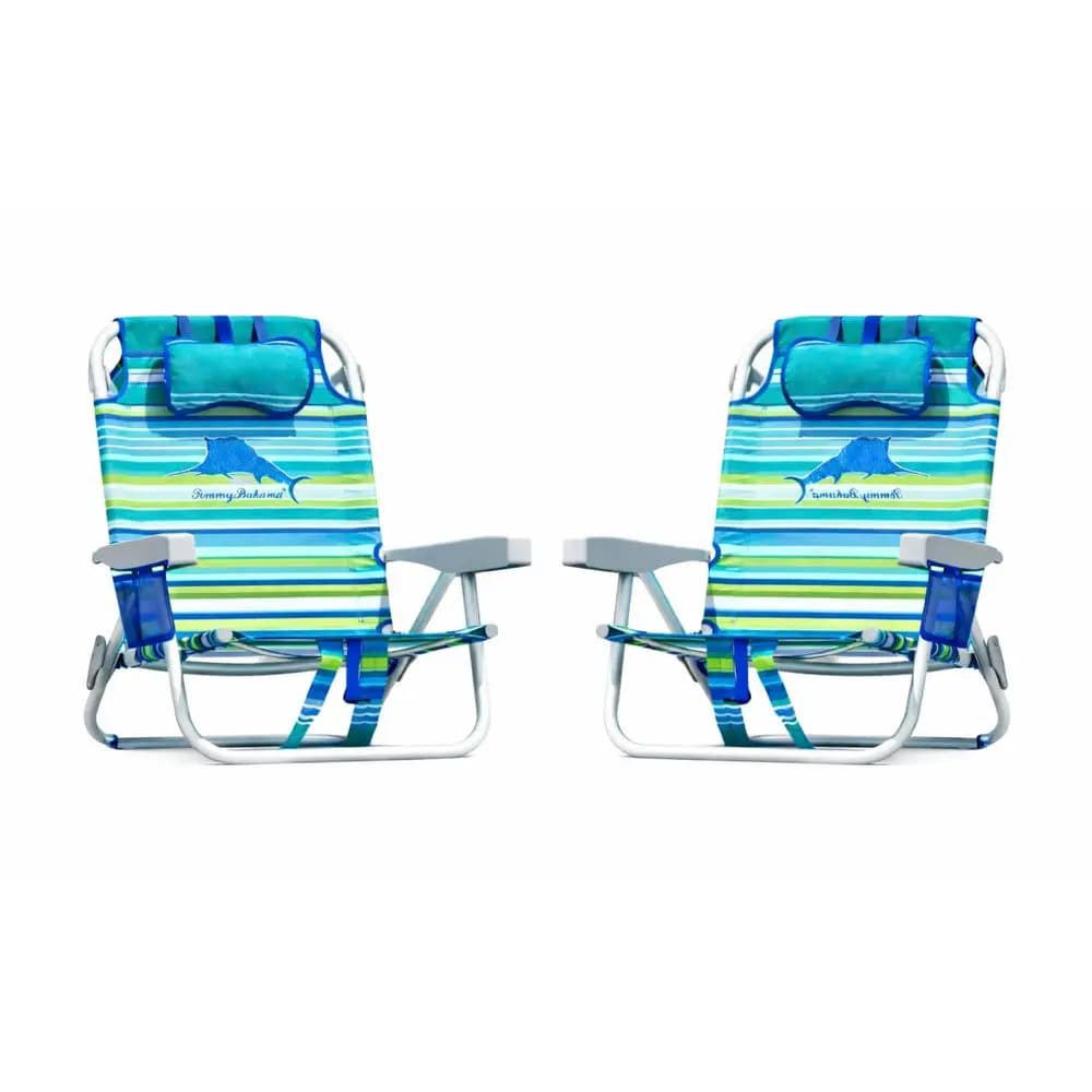 Sedia da spiaggia a 5 posizioni, tasca portaoggetti isolata con cerniera, porta bicchieri e porta cellulare, portasciugamani, cuscino per un comfort extra, resistente