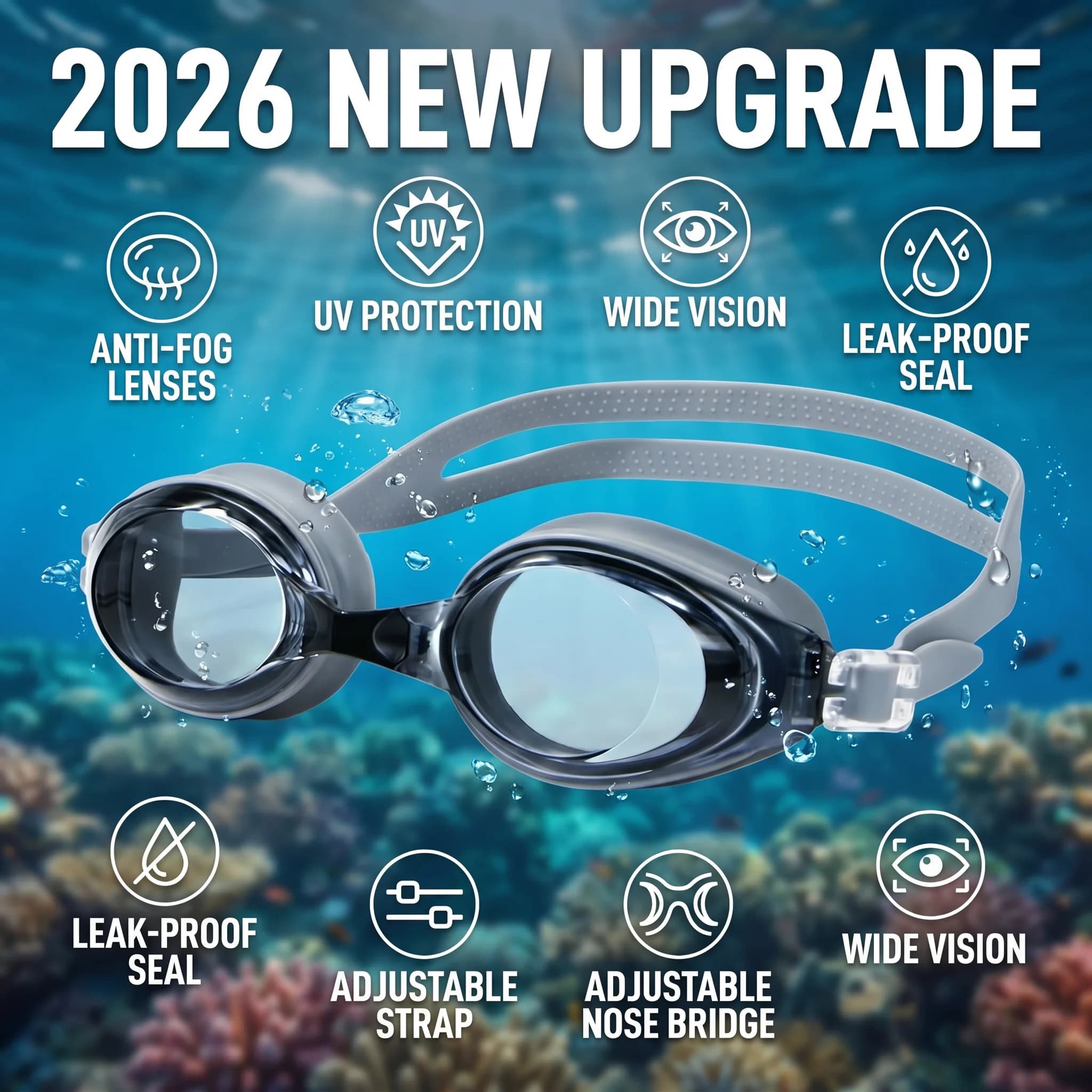 2026 New Upgrade Swimming Goggles For Men Women – Professional Fit & Comfort Unisex Swim Glasses For Adults Anti-Fog, Leak-Proof