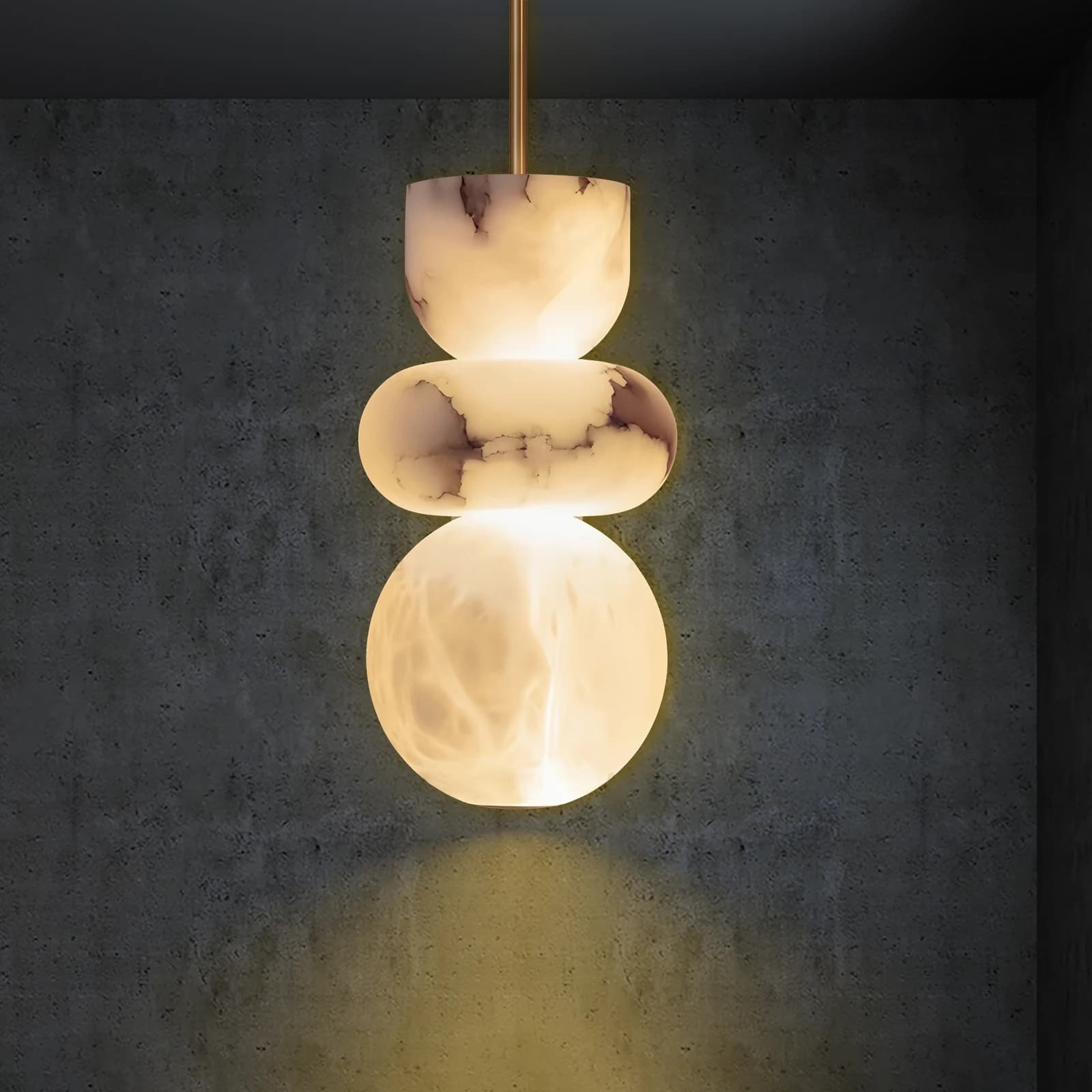 Lampadario moderno a LED in marmo naturale spagnolo alabastro, soggiorno, corridoio, comodino, lampada a sospensione, design artistico, decorazioni per la casa per interni