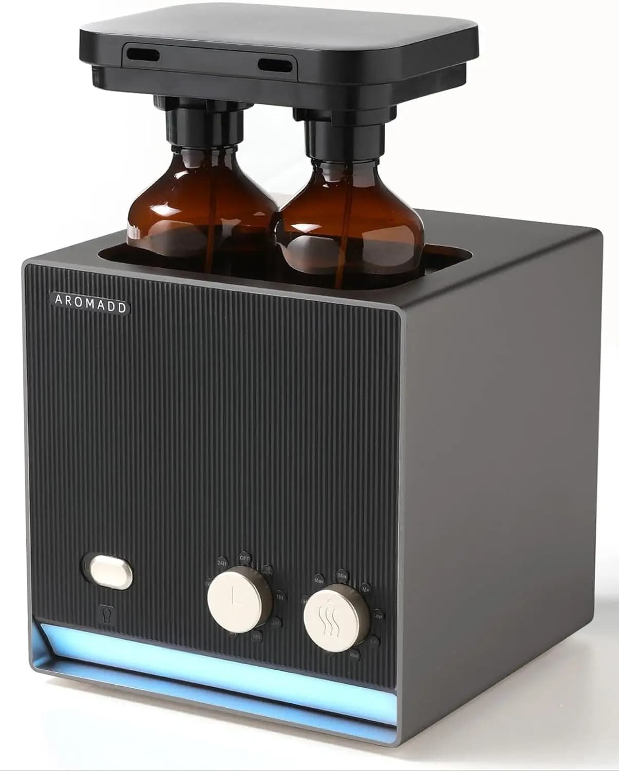 Diffusore di Oli Essenziali Senz'Acqua Intelligente, Tecnologia ad Aria Fredda per 2000 Piedi Quadrati, 200ml Doppio Ugello per Casa e Ufficio (Titanio Nero)