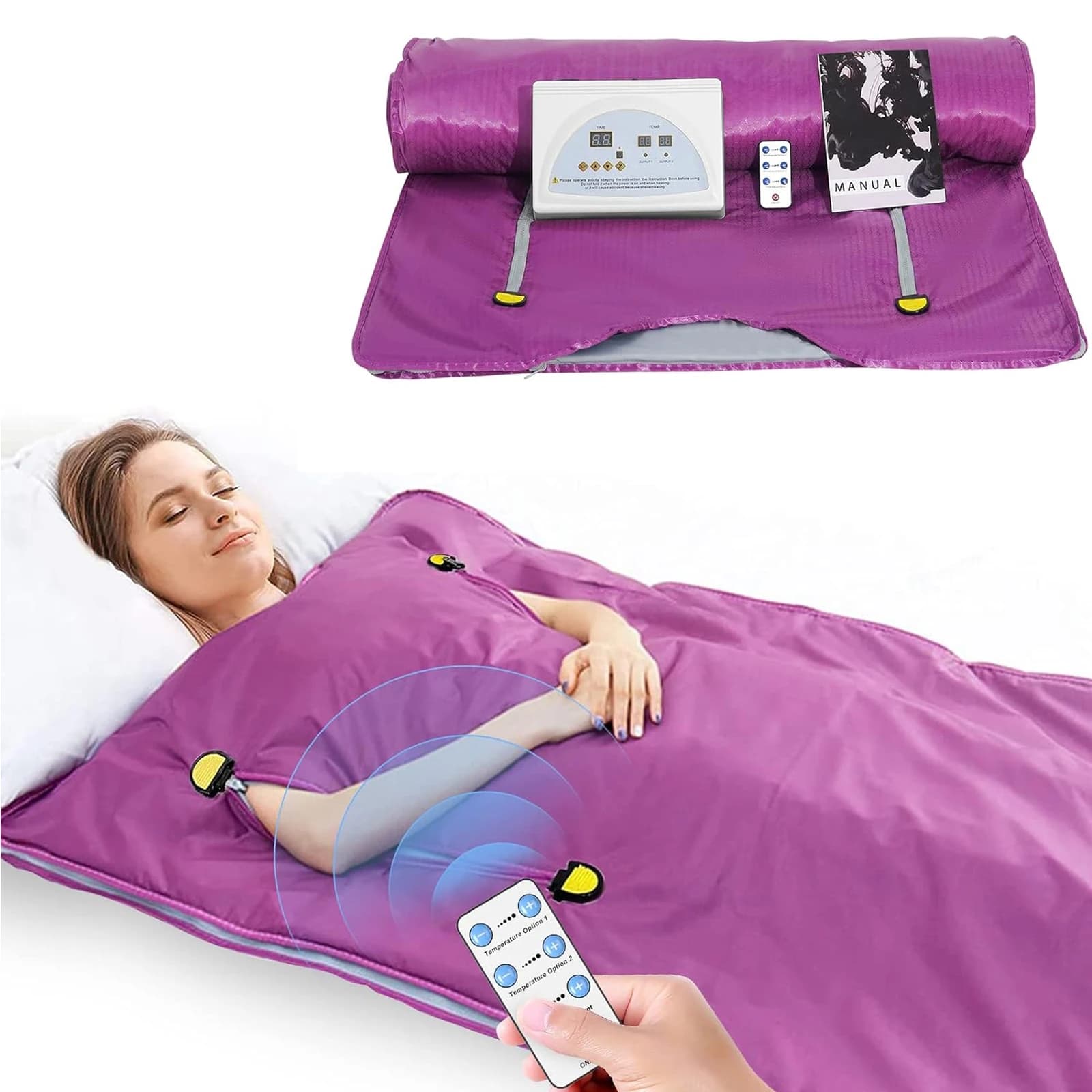 Coperta Sauna Portatile con Cerniera per Detox e Perdita di Peso, con Controllo della Temperatura