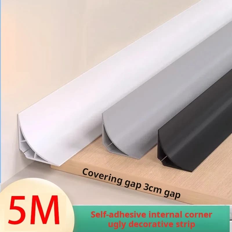 Suspended ceiling edge protection angle with decorative strip closure for 5 m PVC self-adhesive shading