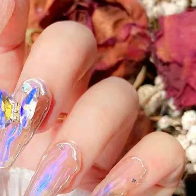 5 pezzi di cristallo di lusso farfalla nail art charms 3D lega giapponese papillon gioielli decorazione unghie strass accessori fai da te