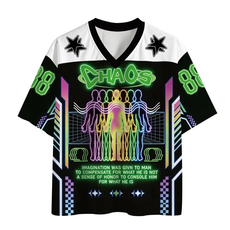 2026 New Casual Fashion Trend Colorful Chaotic Quick Drying Sports T-shirt