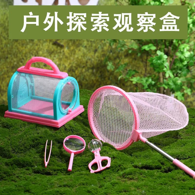 Collettore di insetti per bambini all'aperto Studenti delle scuole elementari Sport Cattura insetti Giocattolo Farfalla Rete da pesca