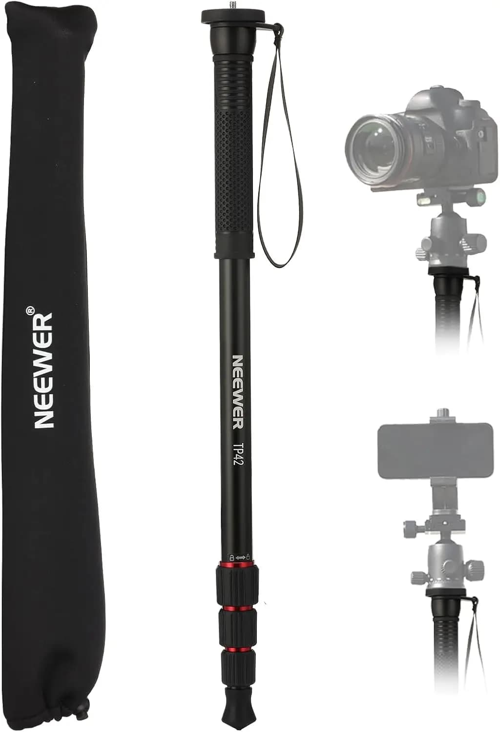 NEEWER 66.5" Camera Monopod Stand,Lightweight AluminumTravel Selfie Stick,for DSLR Camcorder Photography & Video Recording