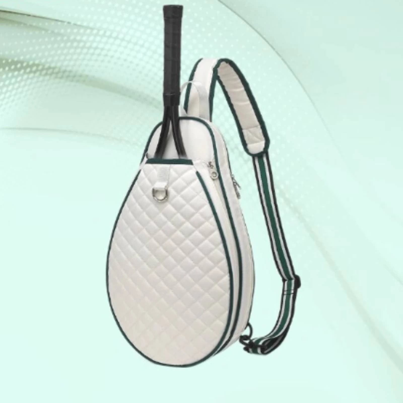 Tennis Racket Sling Bag Zippered Racket Bag with Single Shoulder Strap Sports Gear Case Comfortable Sturdy for Commuters